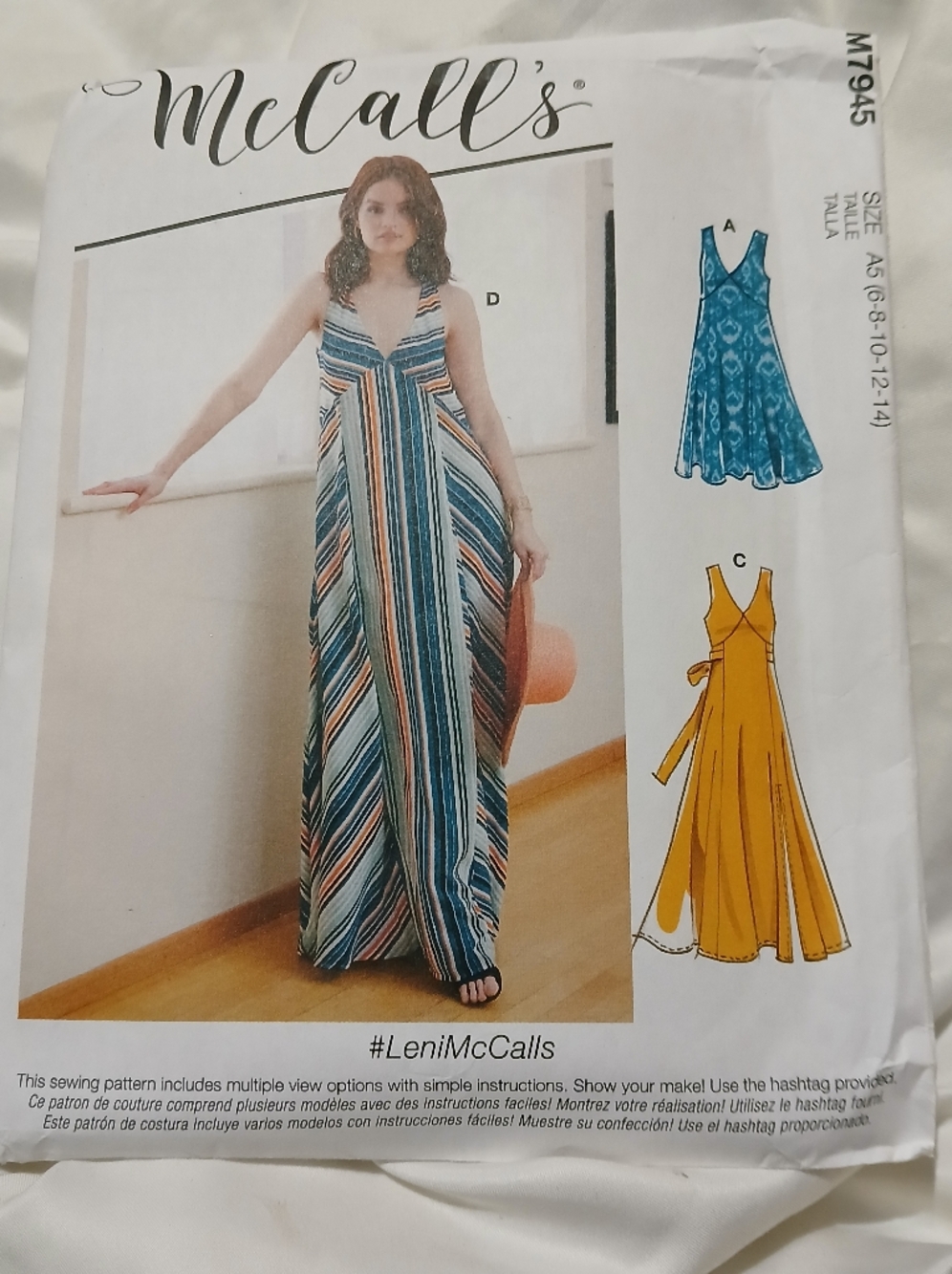Striped Multicolor V-Neck Maxi Dress - Women